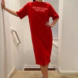 ZARA short sleeve T-Shirt dress (gently used) RED